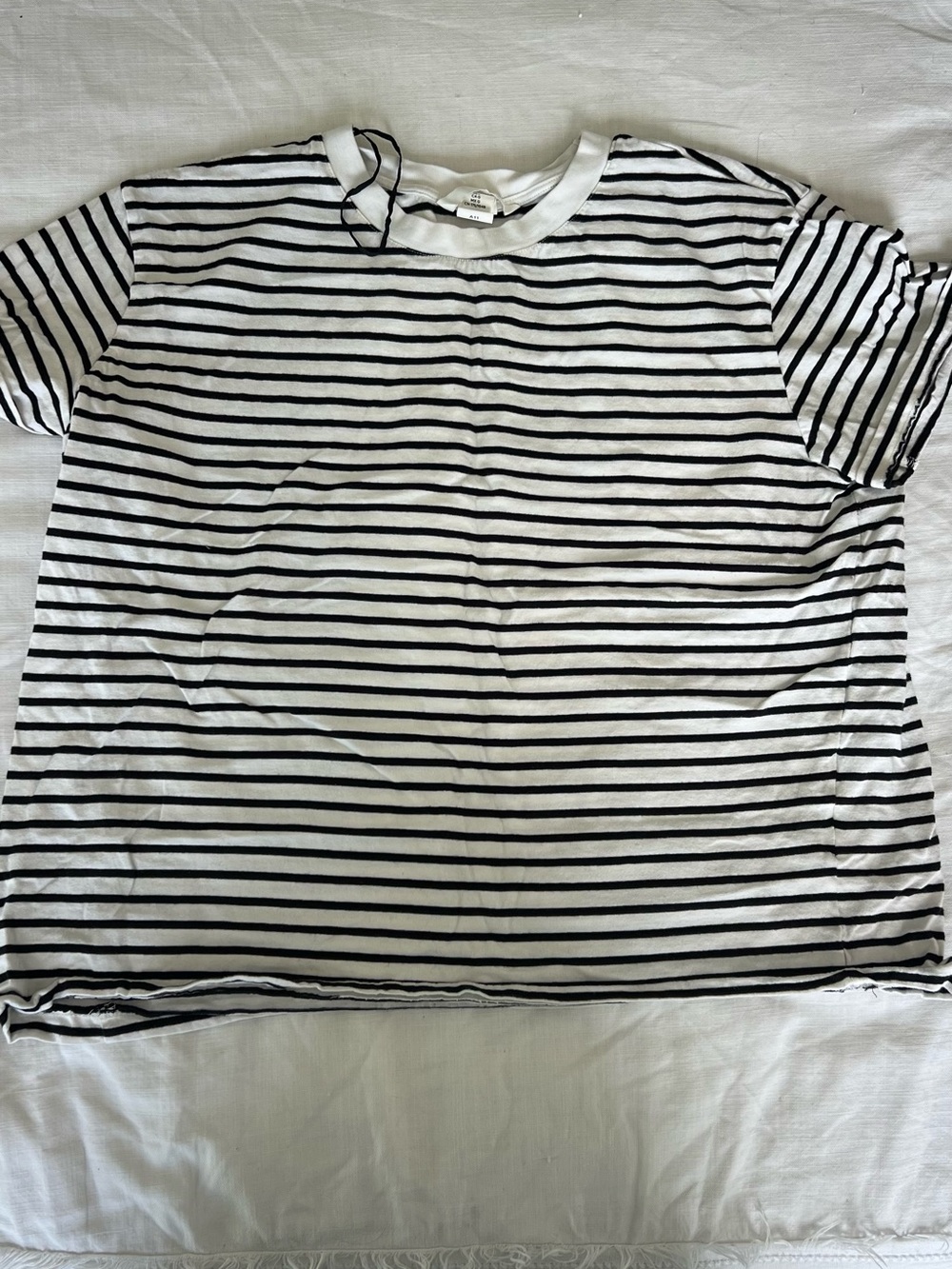 H&M Black & White Striped Short Sleeve Tee